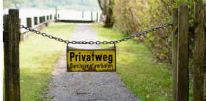 Ein abgetrennter Privatweg